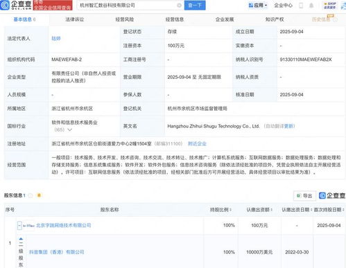 抖音在杭州新設(shè)智匯數(shù)谷科技公司 布局?jǐn)?shù)據(jù)處理服務(wù)新篇章